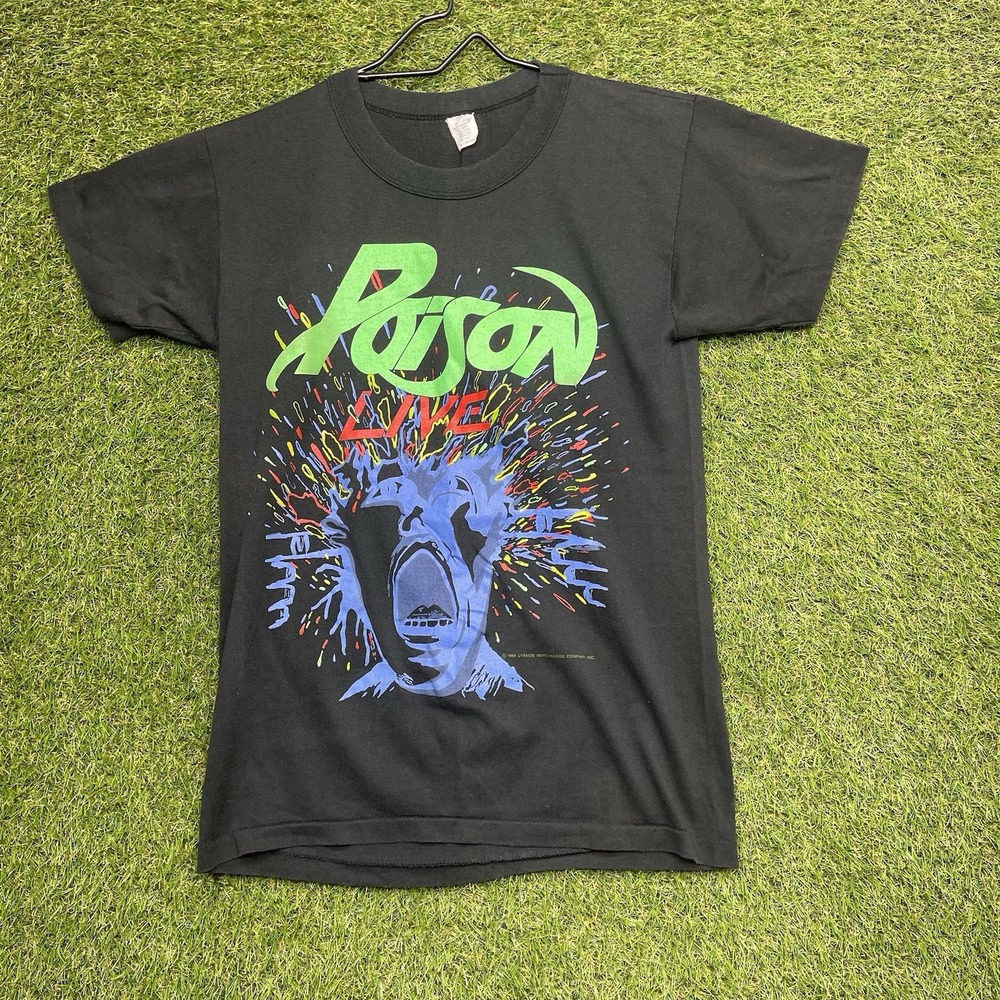 Vintage Poison Shirt Mens Medium Live Tour Rock Concert Tee Single Stitch 1988